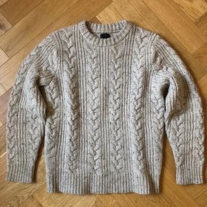 J. Crew Irish Donegal Cable Knit Sweater
